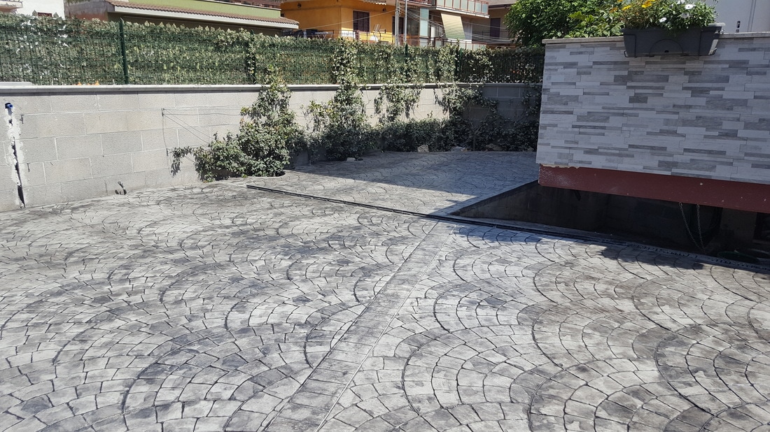 pavimentazione in cemento per esterni 